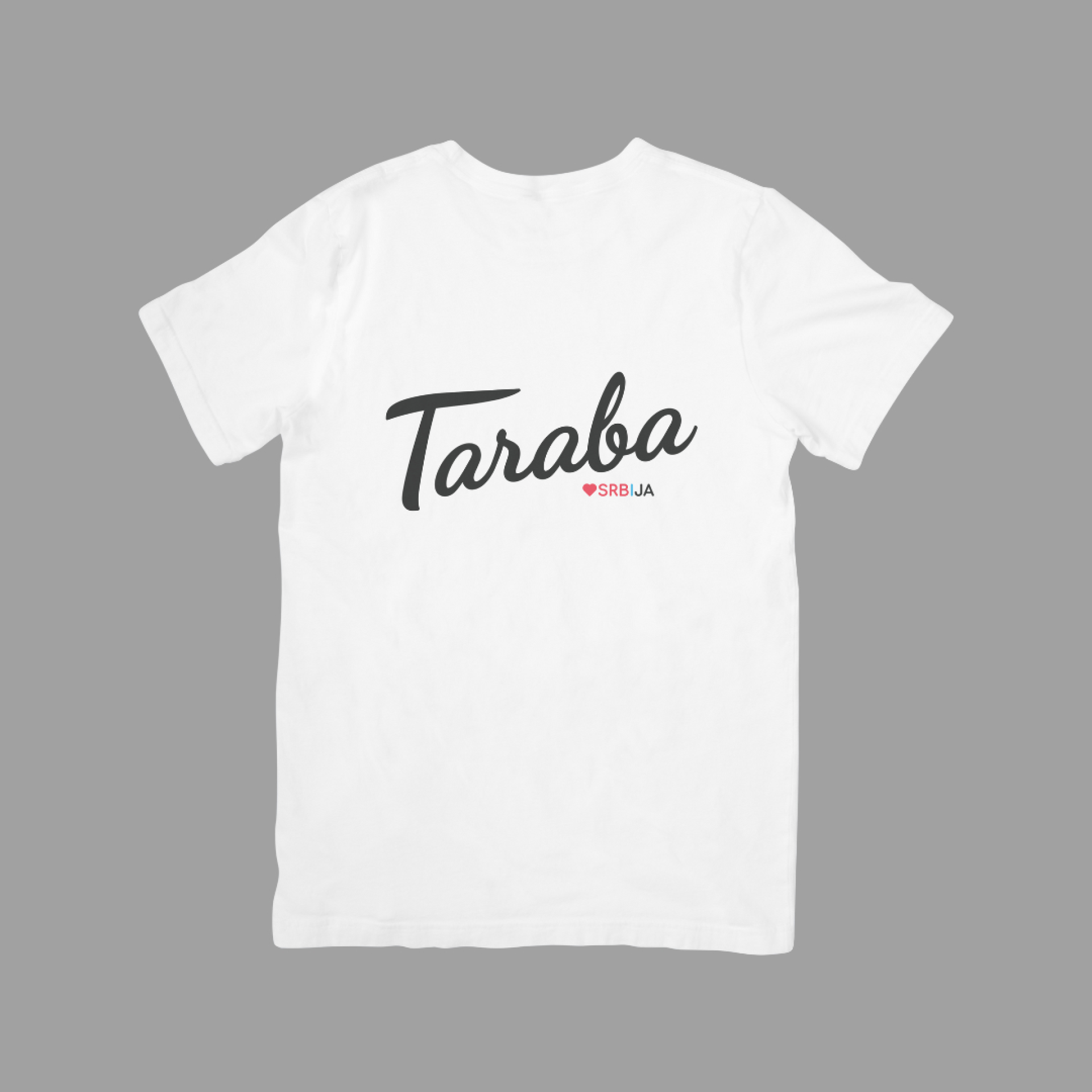 Тараба Србија и ја - Латиница, бела мушка мајица