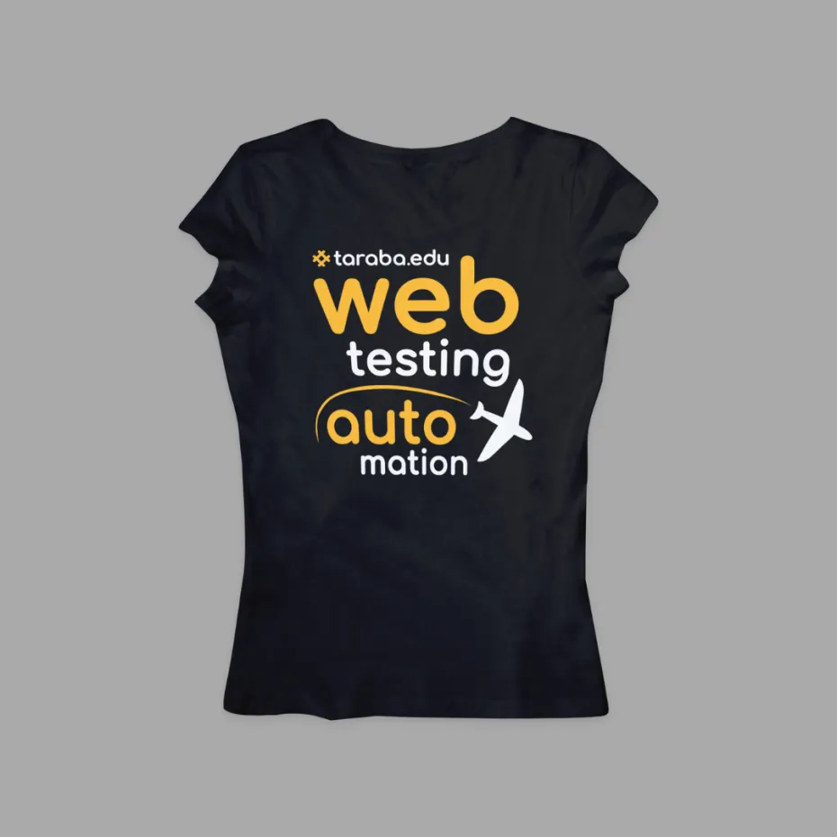 Web Testing Automation 24, црна женска мајица